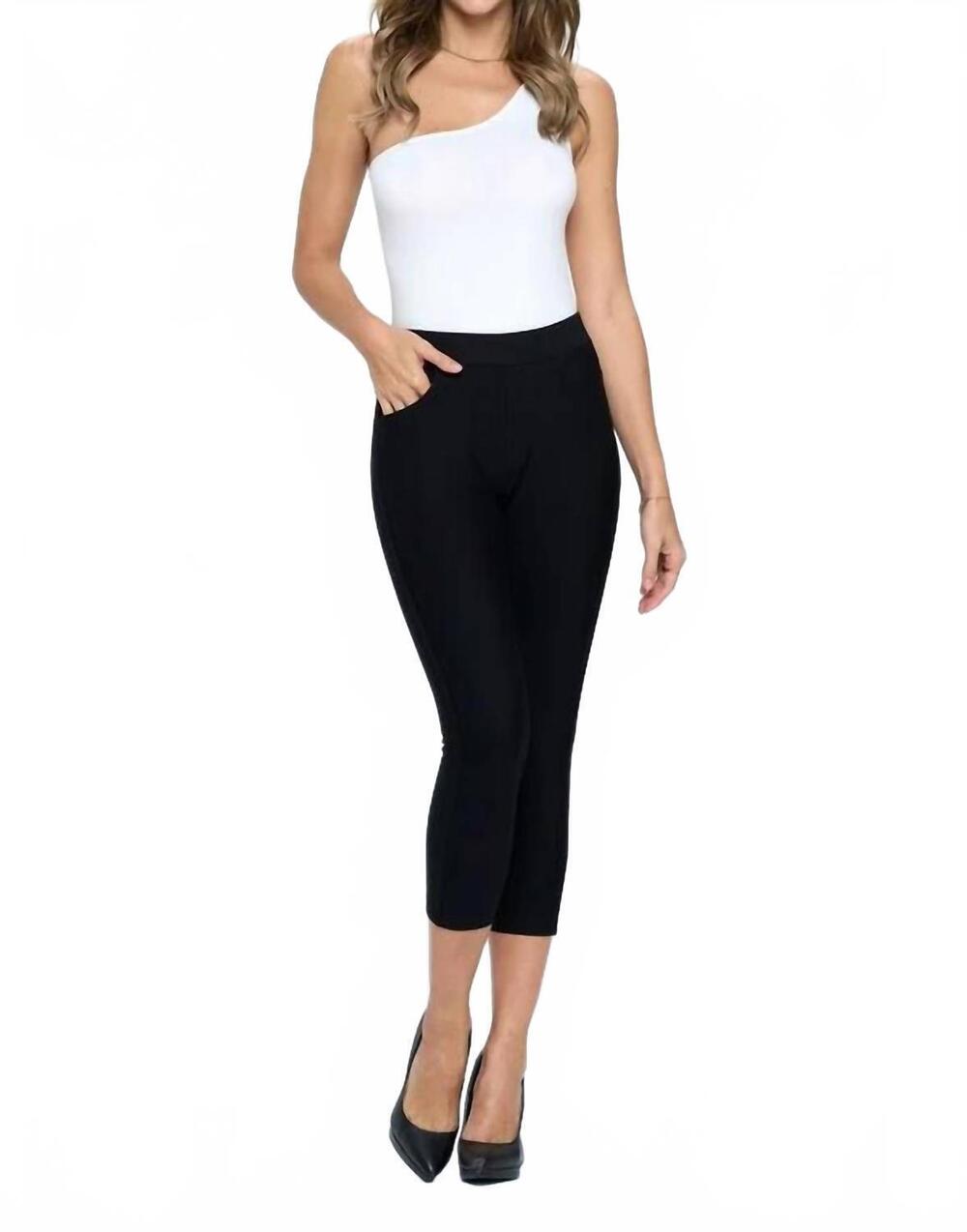 NEW YELETE sophie capri ponte pant in black